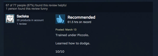 Illustration for article titled Dragon Ball Xenoverse, As Told By Steam Reviews